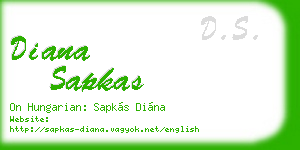 diana sapkas business card