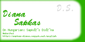 diana sapkas business card